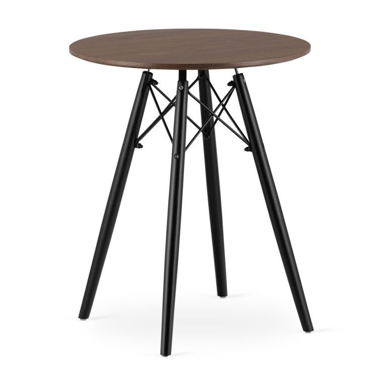 Konferenčný stolík TODI, moderný škandinávsky, hnedý, okrúhla doska, 60 cm