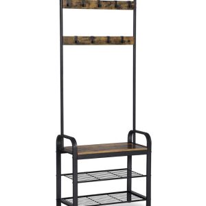 Vešiak, vešiak na oblečenie, drevený vešiak na topánky, LOFT