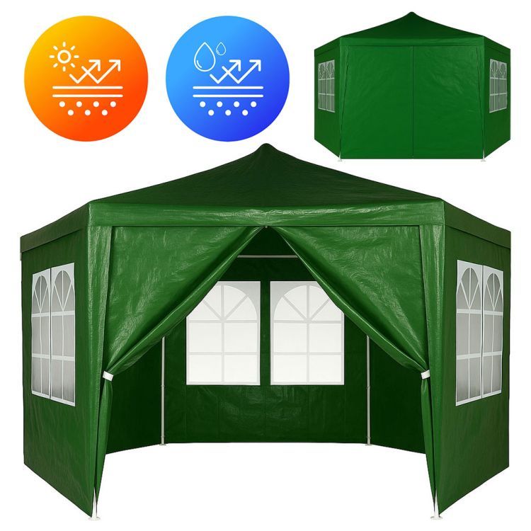 Záhradný pavilónový stan 2x2x2 m s oknami zelený MultiGarden