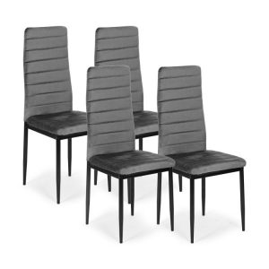 Stoličky s tvarovaným operadlom - VELVET GREY - 4 kusy