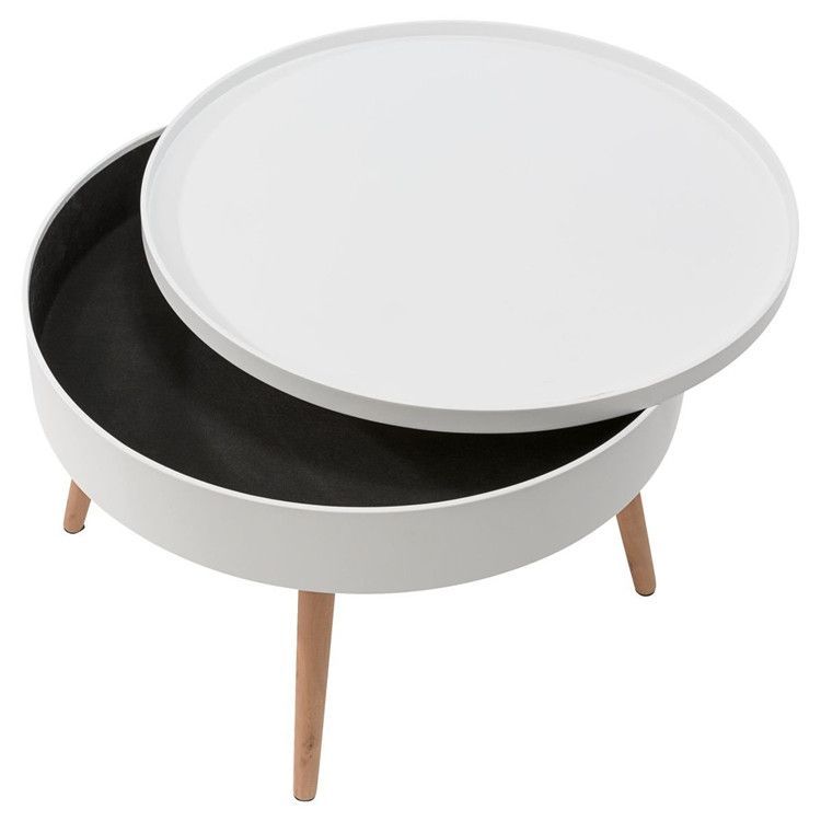 Okrúhly konferenčný stolík s úložným priestorom 60 cm ModernHome