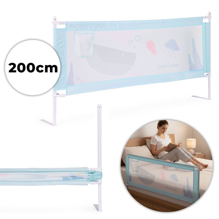 ECOTOYS 200 cm zábrana do postele, bezpečnostná mriežka pre deti