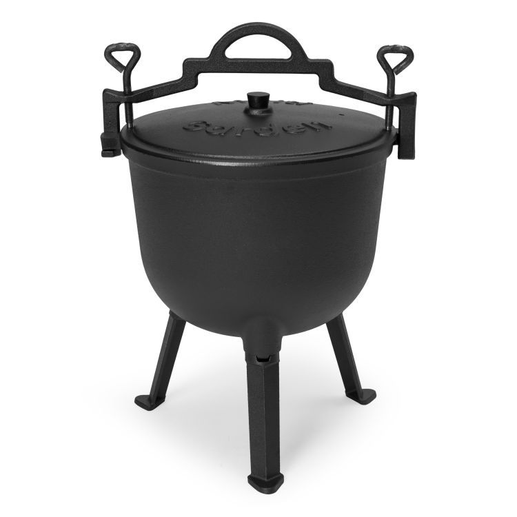 Liatinový smaltovaný kotol 10L, stojaci poľovnícky hrniec, gril na oheň MultiGarden – Obrázok 6