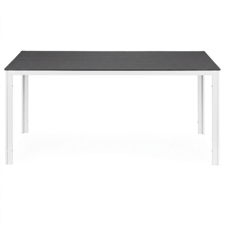 Záhradný stôl pre 6 osôb, 156x78 cm, Polywood, sivý, biely, MultiGarden, záhradný nábytok – Obrázok 4