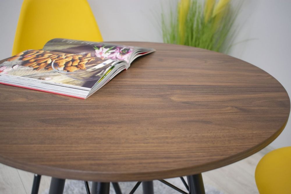Konferenčný stolík TODI, moderný škandinávsky, hnedý, okrúhla doska, 60 cm – Obrázok 3