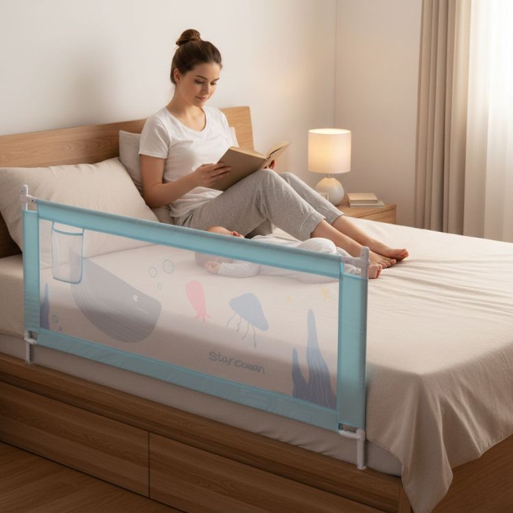 ECOTOYS 200 cm zábrana do postele, bezpečnostná mriežka pre deti – Obrázok 5