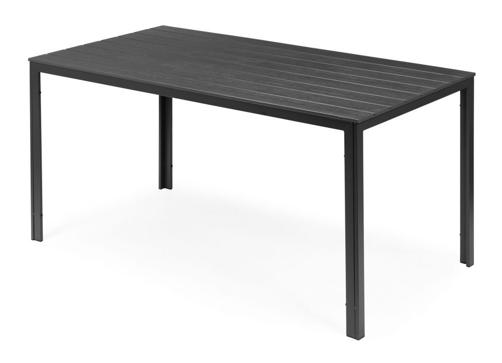 Záhradný stôl pre 6 osôb, 156x78 cm, polywood, sivý, terasový nábytok MultiGarden