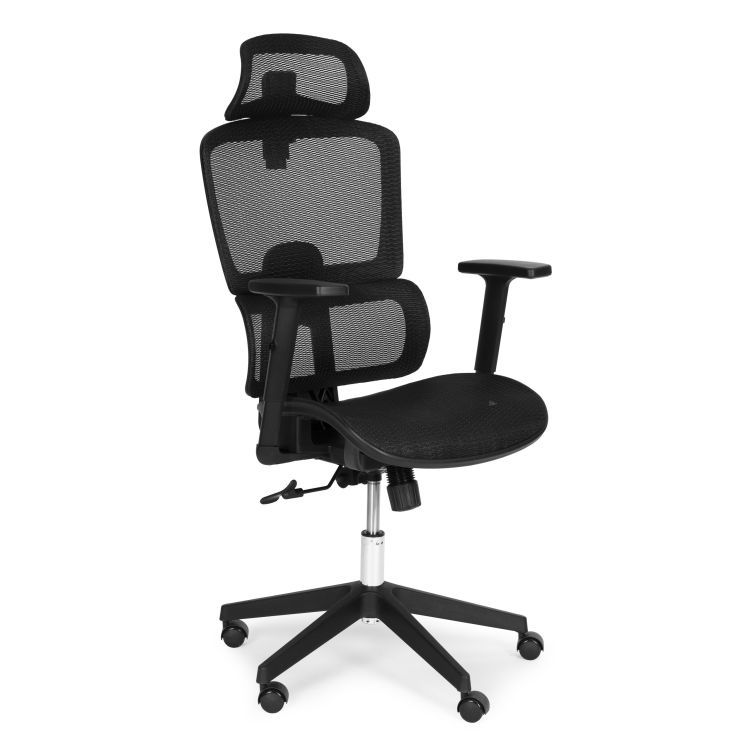 Ergonomická otočná kancelárska stolička ModernHome s nastaviteľnou výškou, čierna