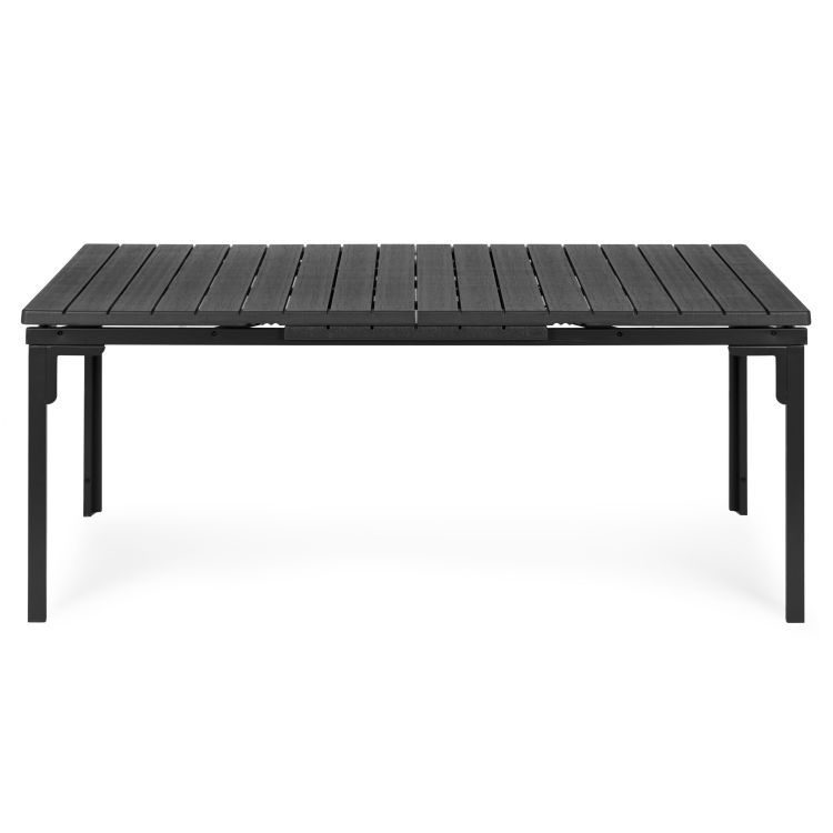 Rozkladací záhradný stôl 180-240 cm, až 12 miest na sedenie, oceľ, HDPE, sivý, MultiGarden – Obrázok 5