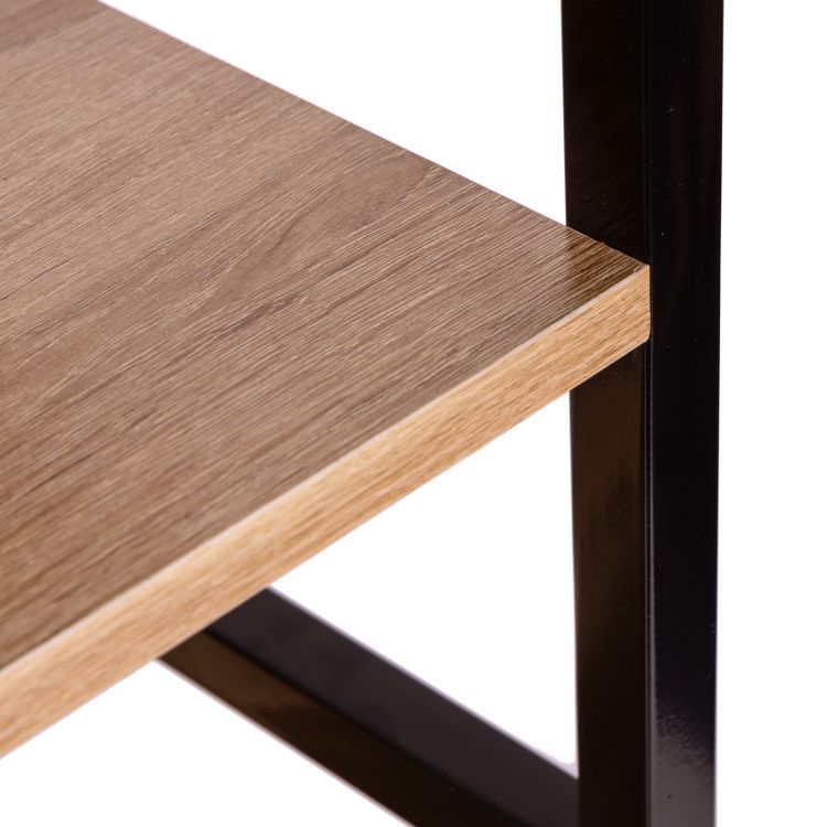 Vysoká loftová polica, 5 políc, kov, MDF, ModernHome – Obrázok 4