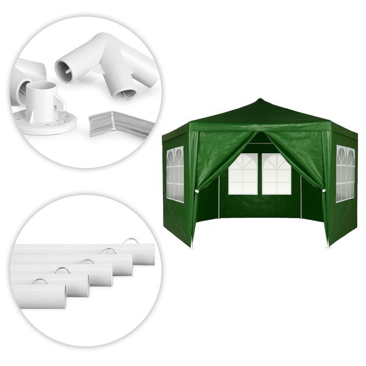 Záhradný pavilónový stan 2x2x2 m s oknami zelený MultiGarden – Obrázok 2