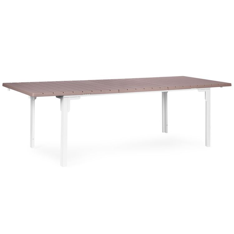 Rozkladací záhradný stôl 180-240 cm, až 12 miest na sedenie, HDPE oceľ, béžová, MultiGarden – Obrázok 3