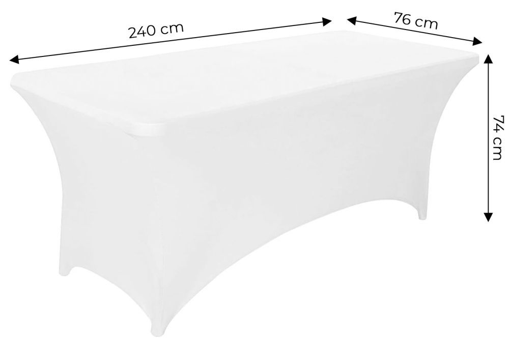 Univerzálny obrus na cateringový stôl 240 cm 8FT biely elastický MultiGarden – Obrázok 2