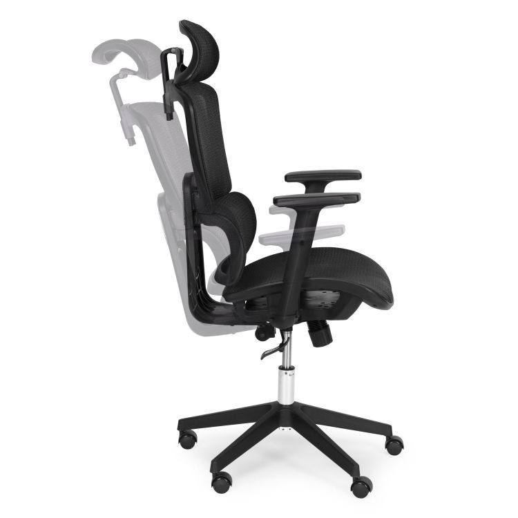 Ergonomická otočná kancelárska stolička ModernHome s nastaviteľnou výškou, čierna – Obrázok 4