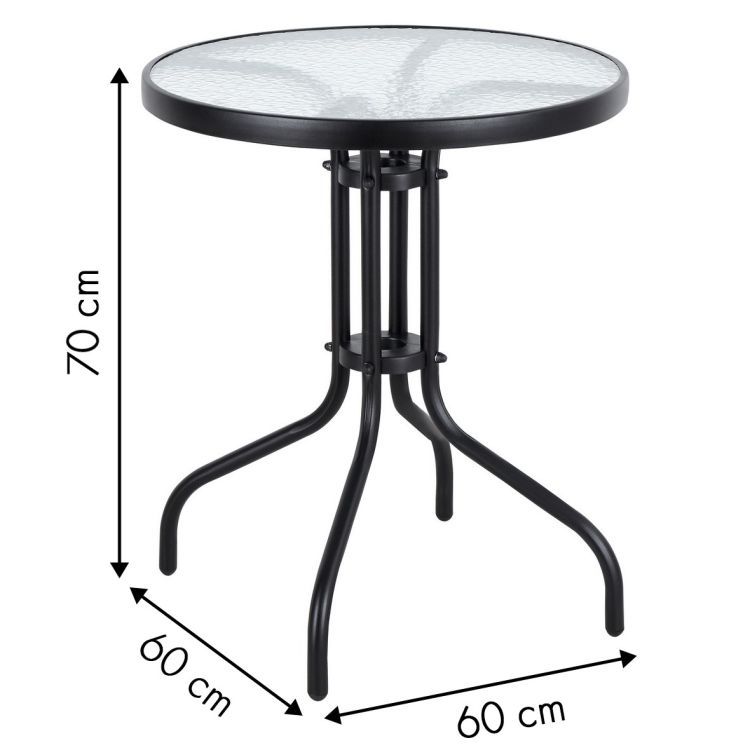 Záhradný stôl 60 cm z tvrdeného skla na záhradu, terasu, balkón, MultiGarden – Obrázok 2