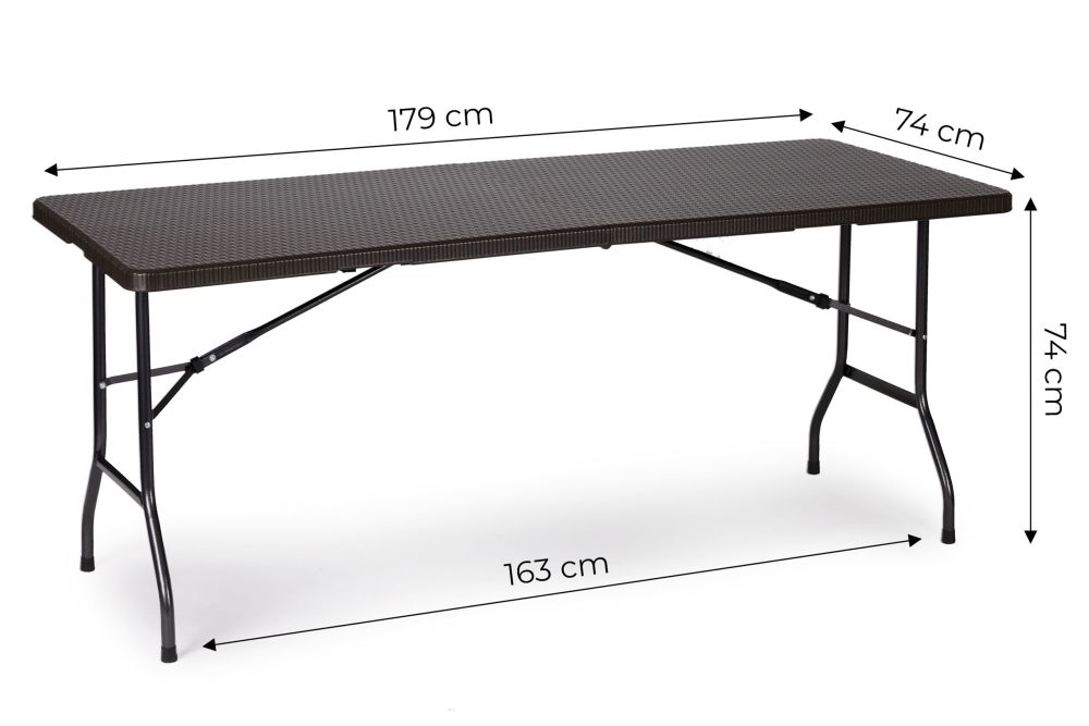 Skladací záhradný banketový cateringový stôl 180 cm ratan MultiGarden – Obrázok 2
