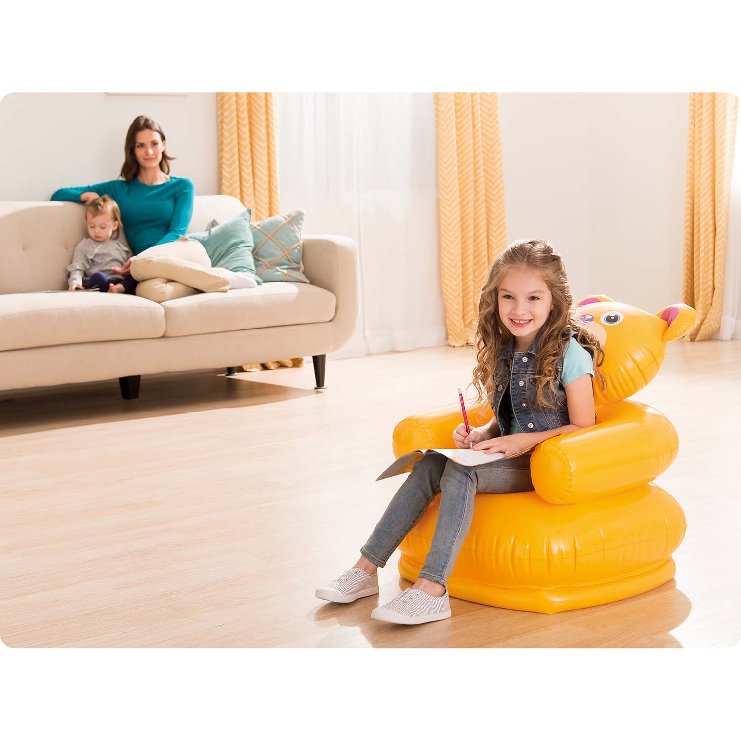 Nafukovacie kreslo pre deti Veselé zvieratká 65 x 64 cm INTEX 68556 – Obrázok 2