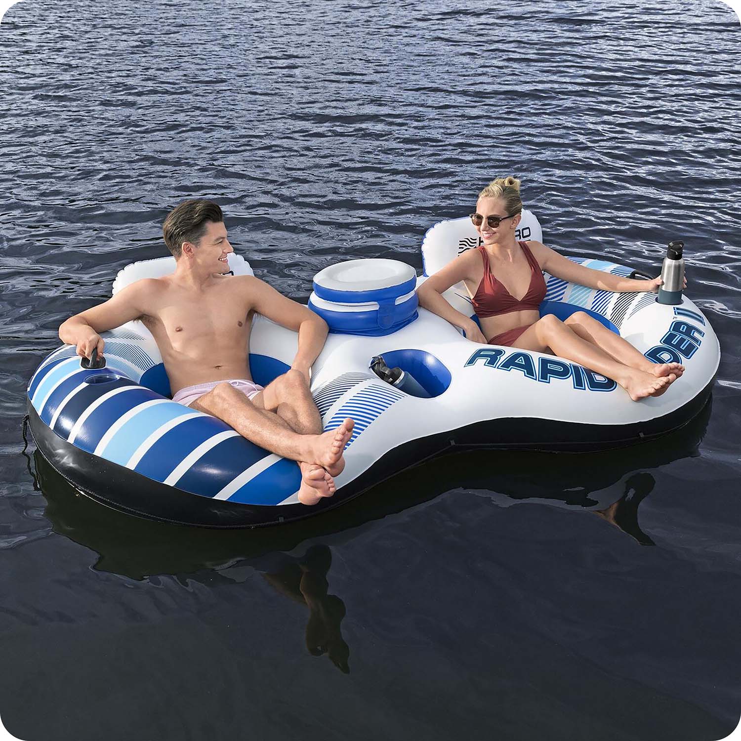 Bestway 43113 Rapid Rider Dvojitý plavecký kruh na matrac – Obrázok 2