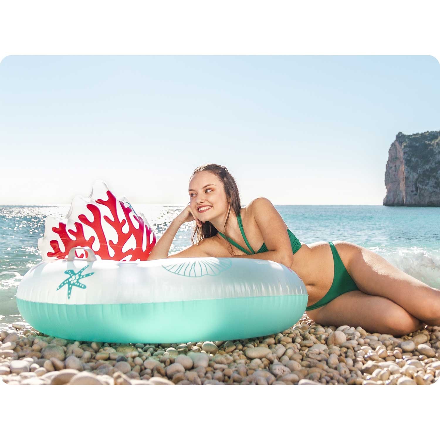 Plavecký kruh Coral Bliss s operadlom 107 x 113 cm Bestway 43730 – Obrázok 4