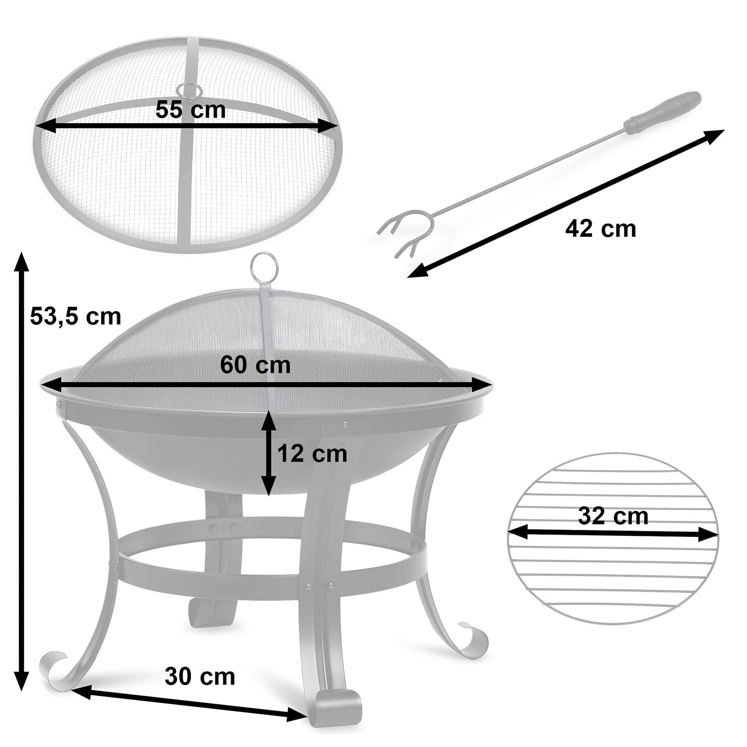 Záhradné ohnisko 60 cm Berdsen BD-880 – Obrázok 2