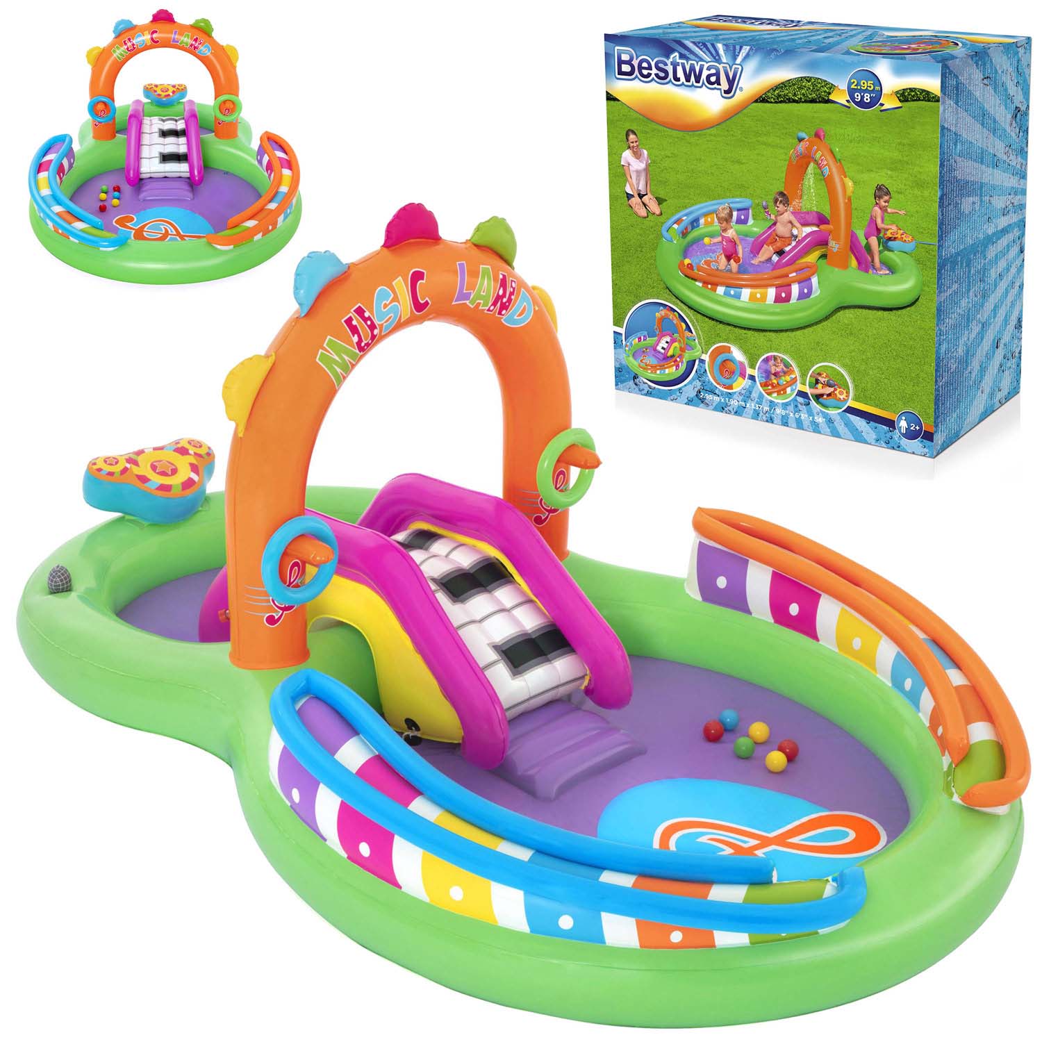 Nafukovacie ihrisko Sing 'N splash 295 x 190 x 137 cm Bestway 53117 – Obrázok 2