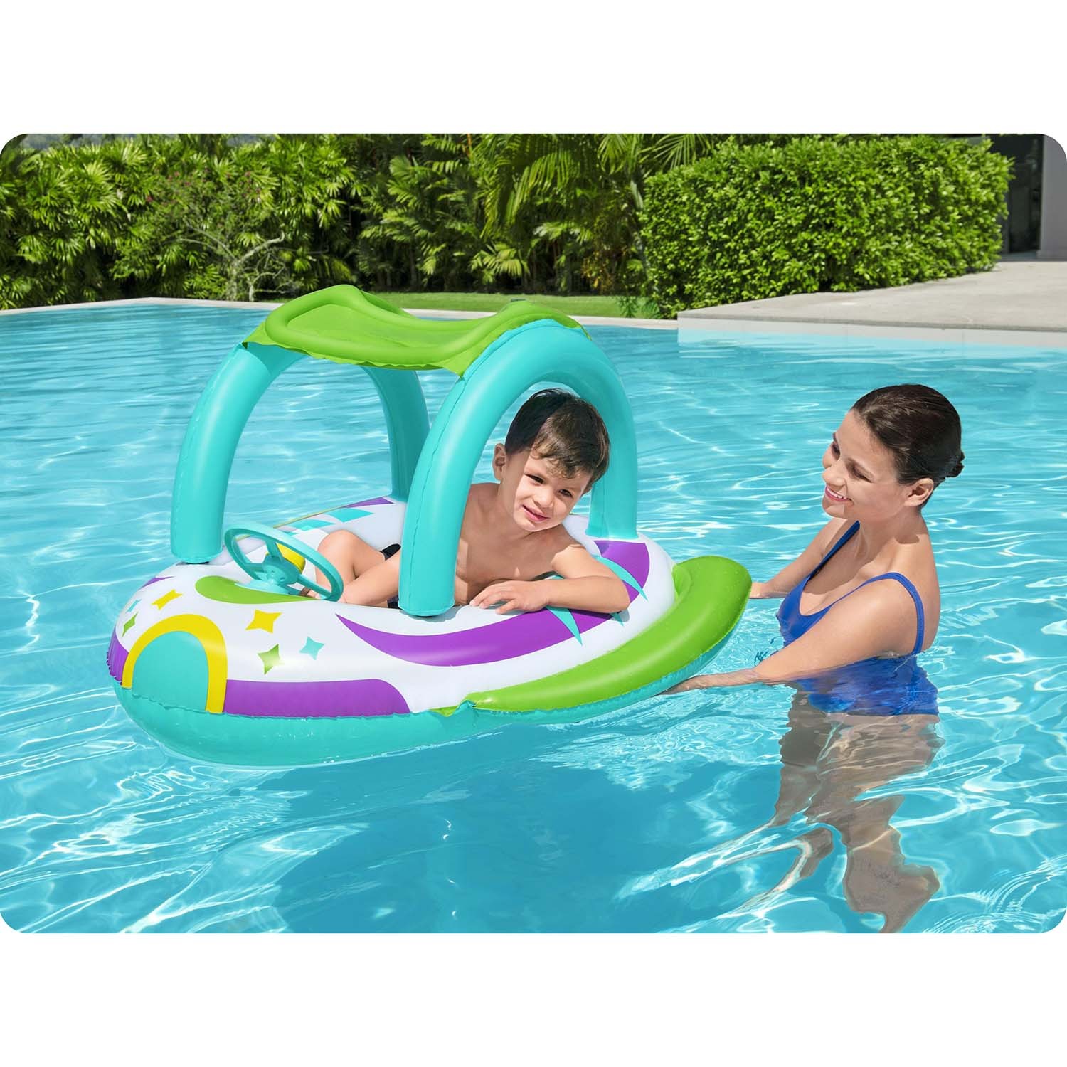 Plážový plavecký pontón so strechou 107 x 112 cm Bestway 34149 – Obrázok 2