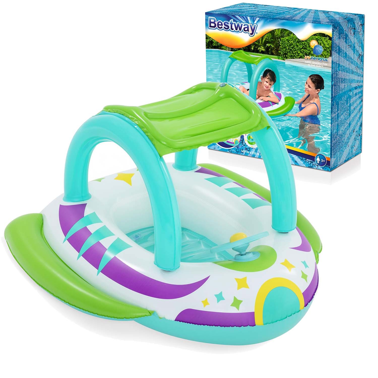 Plážový plavecký pontón so strechou 107 x 112 cm Bestway 34149