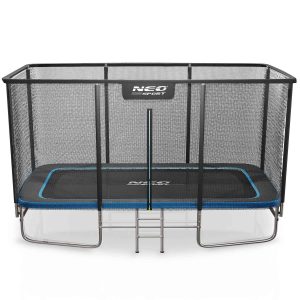 Obdĺžniková záhradná trampolína 14x10 stôp/427x305 cm s vonkajšou sieťou a rebríkom Neo-Sport