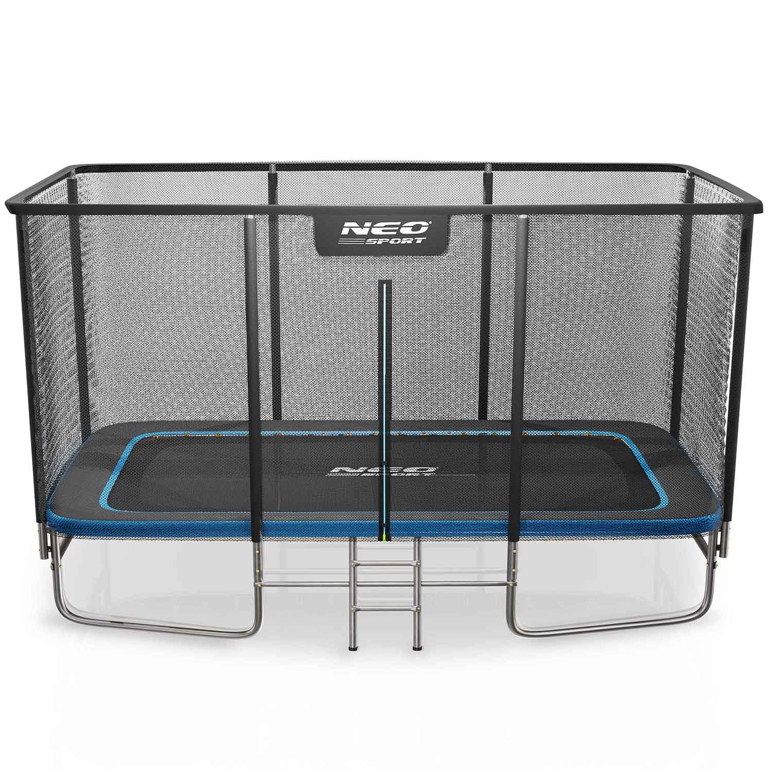 Obdĺžniková záhradná trampolína 14x10 stôp/427x305 cm s vonkajšou sieťou a rebríkom Neo-Sport