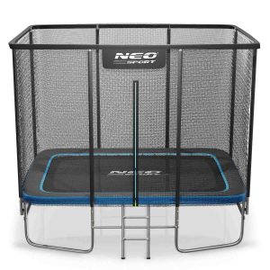 Obdĺžniková záhradná trampolína 10x7 stôp/305x213 cm s vonkajšou sieťou a rebríkom Neo-Sport