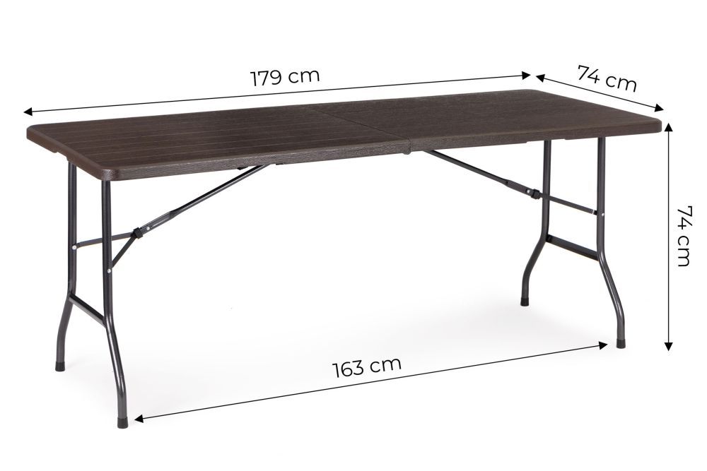 Skladací záhradný cateringový banketový stôl 180 cm hnedý MultiGarden – Obrázok 2