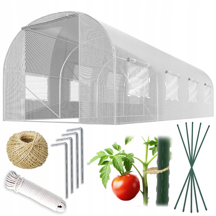 Záhradný tunel 3 x 4,5 m (13,5 m2) biely Plonos – Obrázok 13