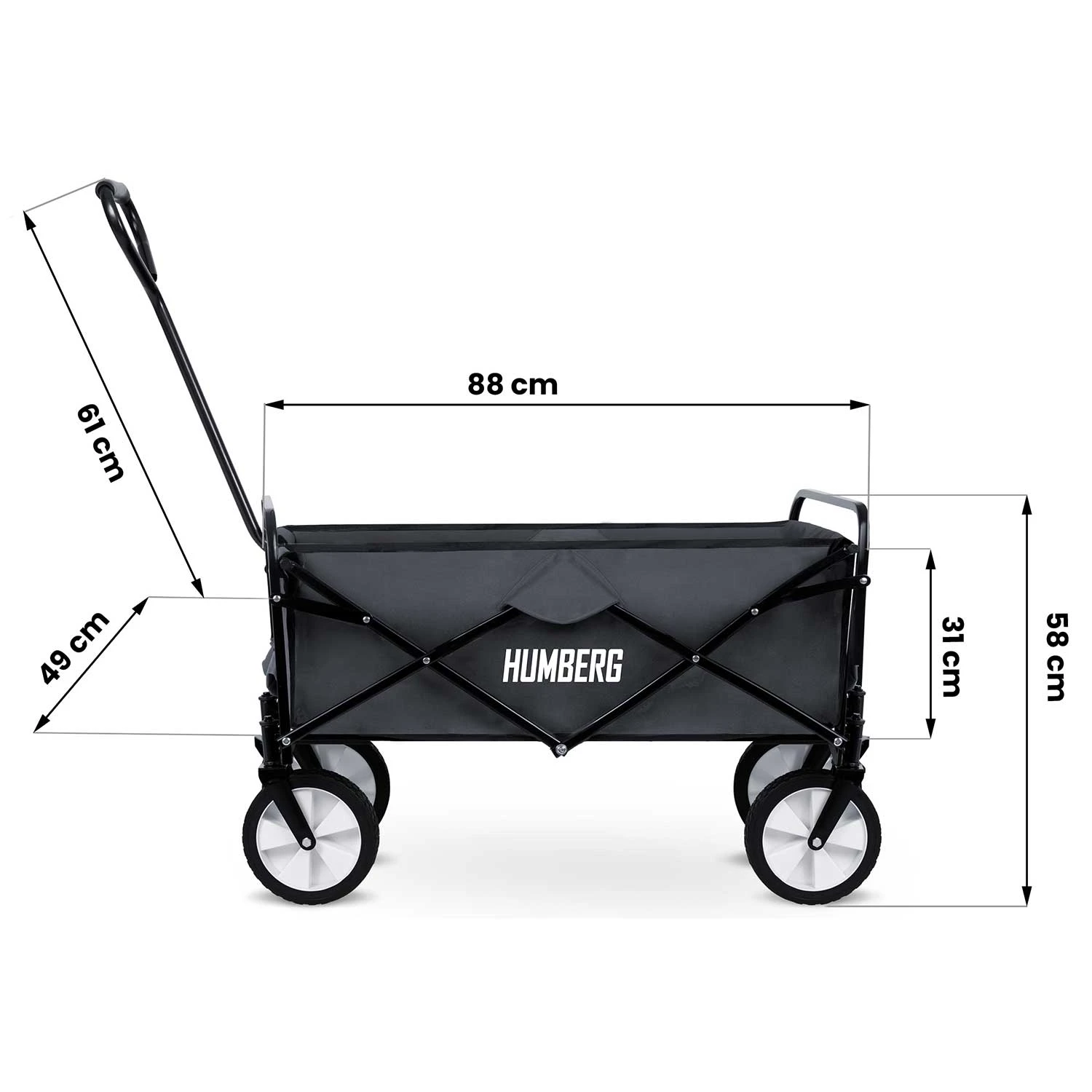 Skladací transportný vozík 80L Humberg HM-511 – Obrázok 2