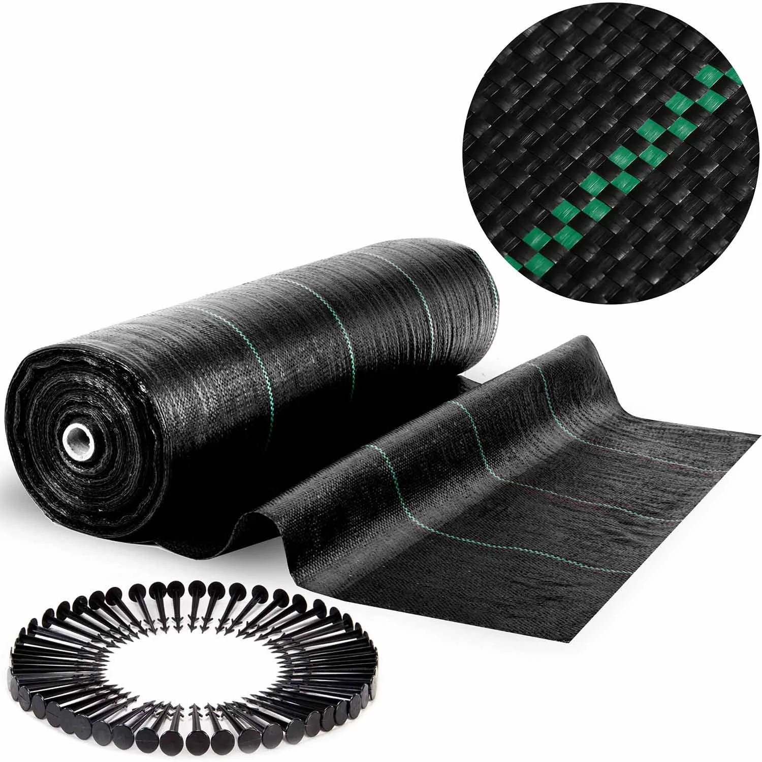 Záhradná agrotextília 1,6 m x 100 m 90 g/m2 + 100 špendlíkov Plonos - čierna – Obrázok 4