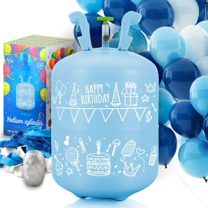 Héliová fľaša 0,20 m3 s balónikmi a stuhou Ricokids