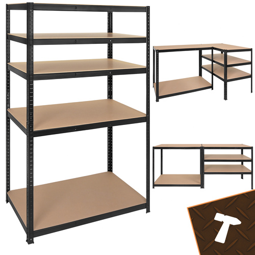 Úložný regál - čierny 180x100x60 Bigstren – Obrázok 4