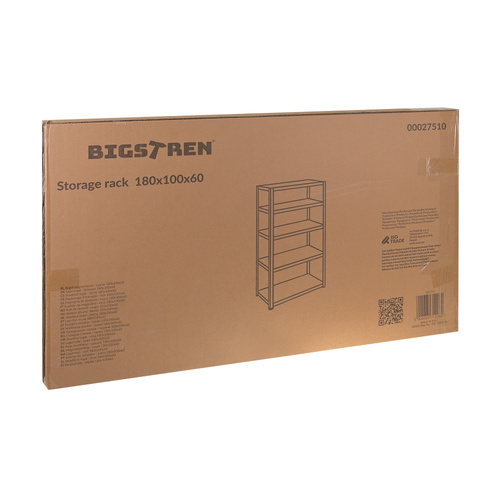 Úložný regál - čierny 180x100x60 Bigstren – Obrázok 3