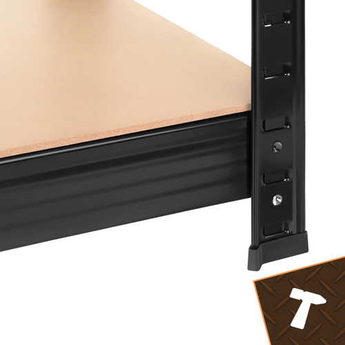 Úložný regál - čierny 180x100x60 Bigstren – Obrázok 5