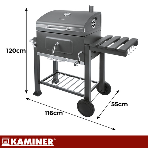 Záhradný gril s krytom 114x67x120cm Kaminer – Obrázok 3