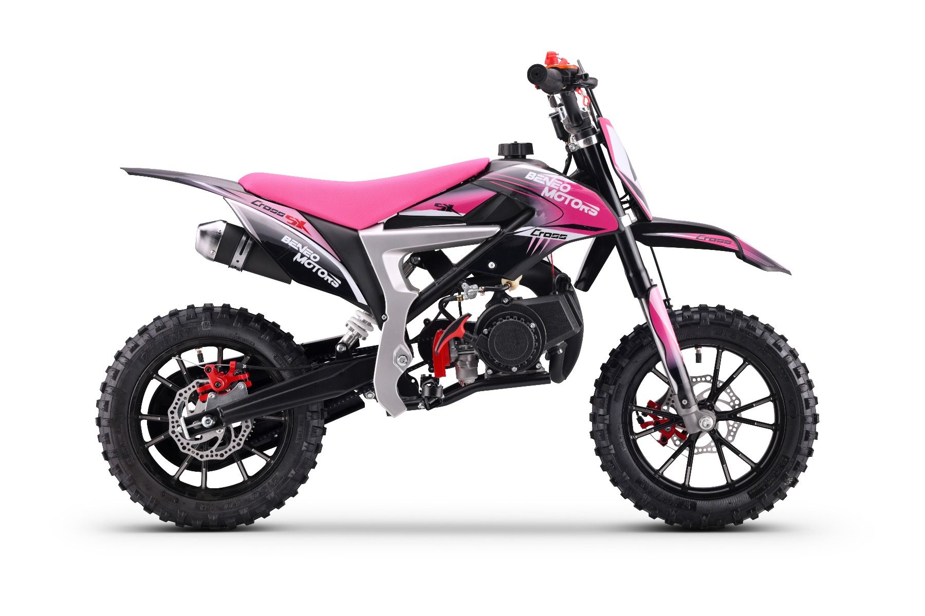 Benzínová motorka pre deti Beneo Motors CROSS SX ružová - 50cm3 – Obrázok 9