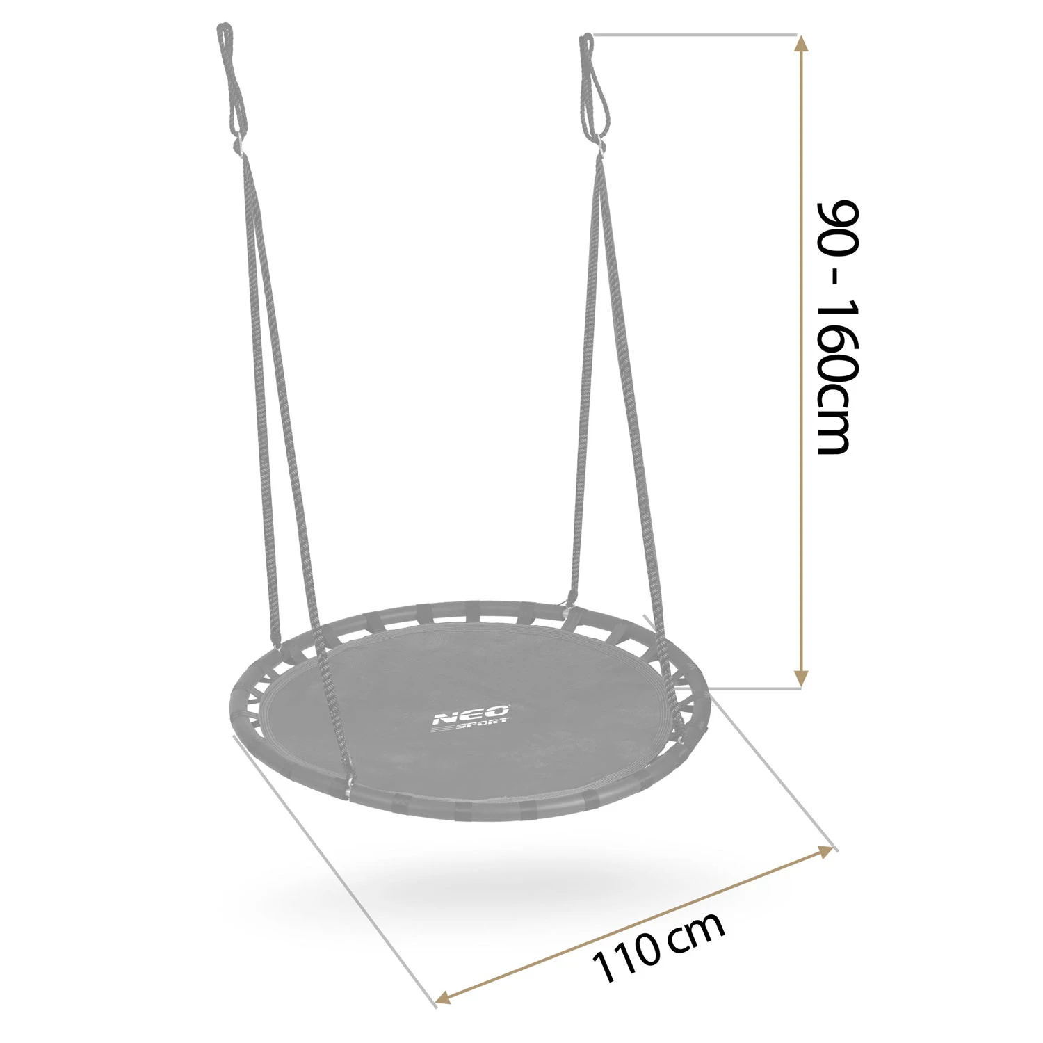 Hojdačka Neo-Sport Swingo 110 cm, tvar vrany – Obrázok 4