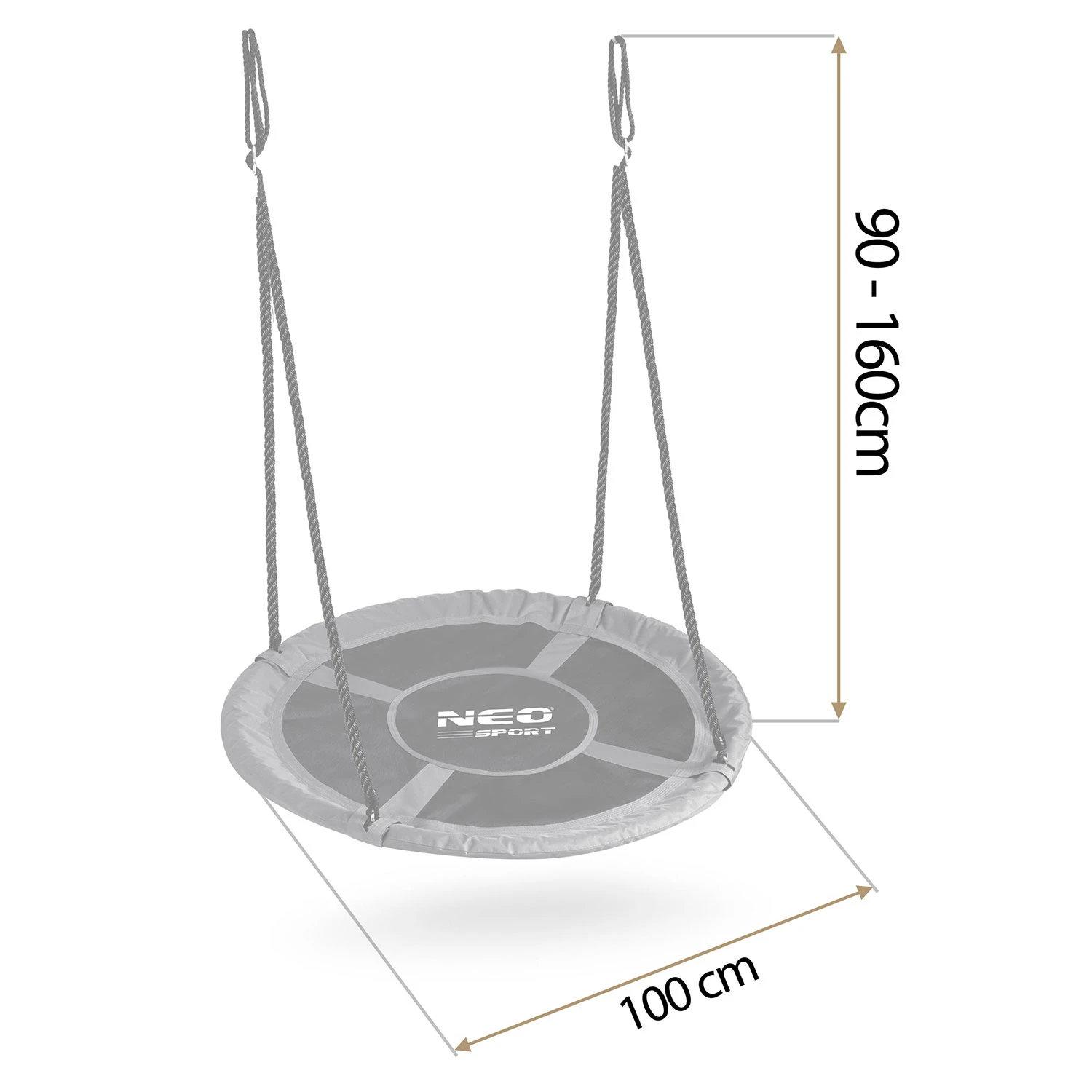 Hojdačka Neo-Sport Swingo 100 cm, tvar vrany – Obrázok 4