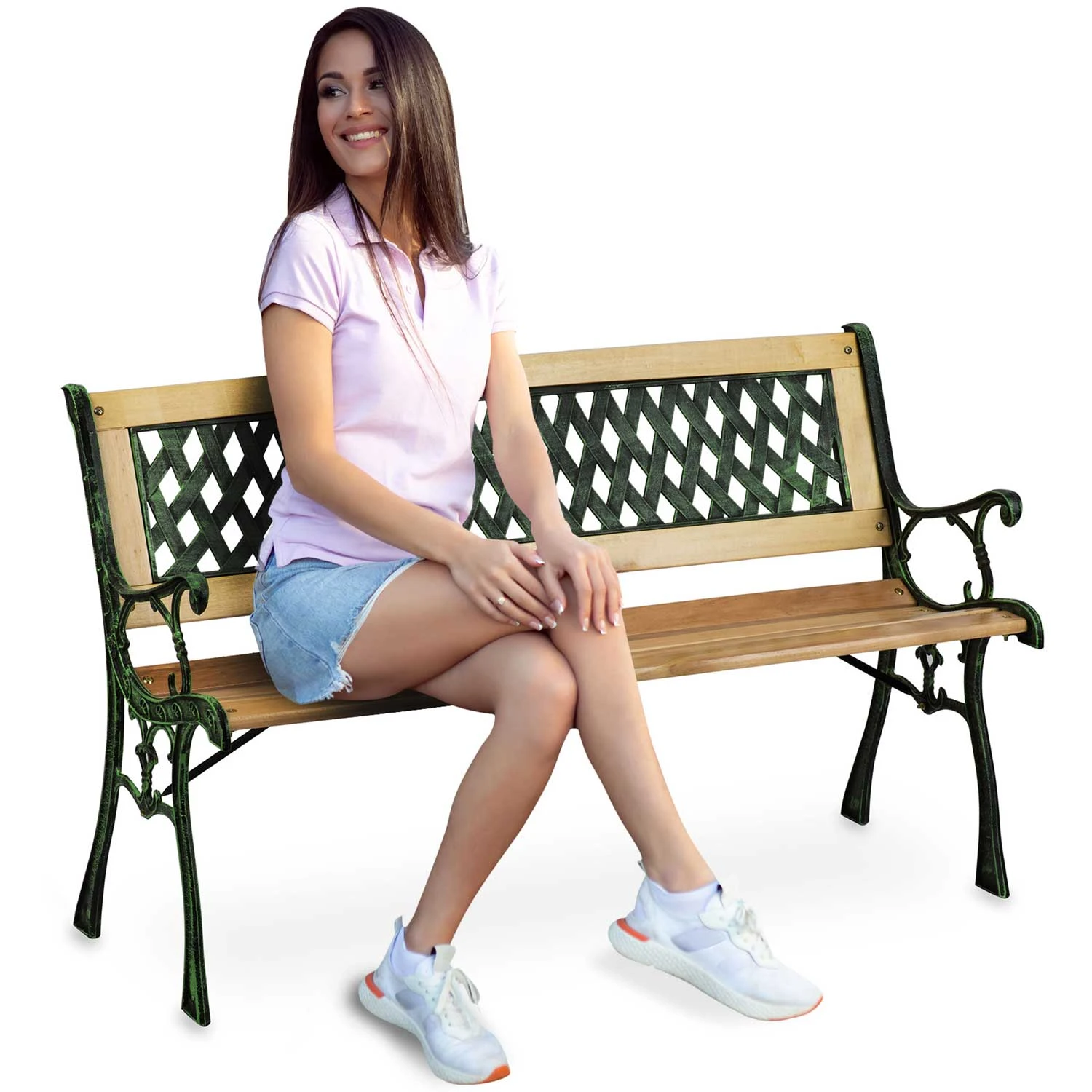 Záhradná lavica s operadlom 124 x 74 x 43 cm Pohovka Fusio