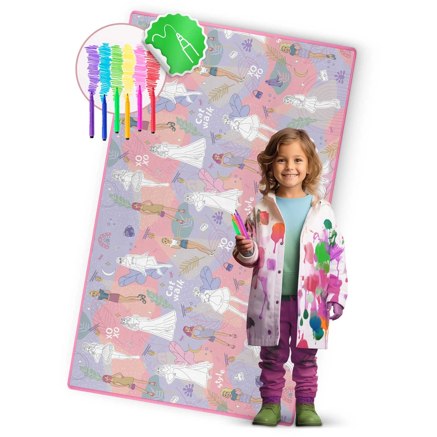 Penová podložka na vyfarbovanie Ricokids RK-343, zrolovaná, 200 x 120 x 0,3 cm – Obrázok 4