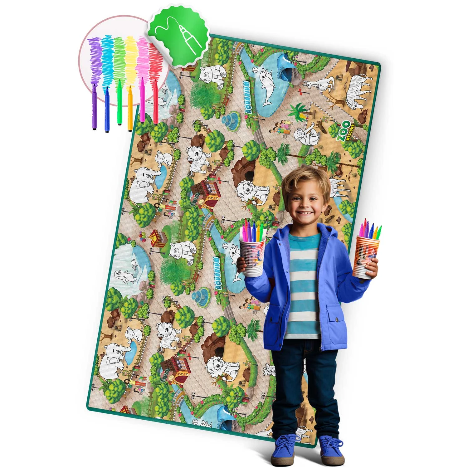 Penová podložka na vyfarbovanie Ricokids RK-343, zrolovaná, 200 x 120 x 0,3 cm – Obrázok 5