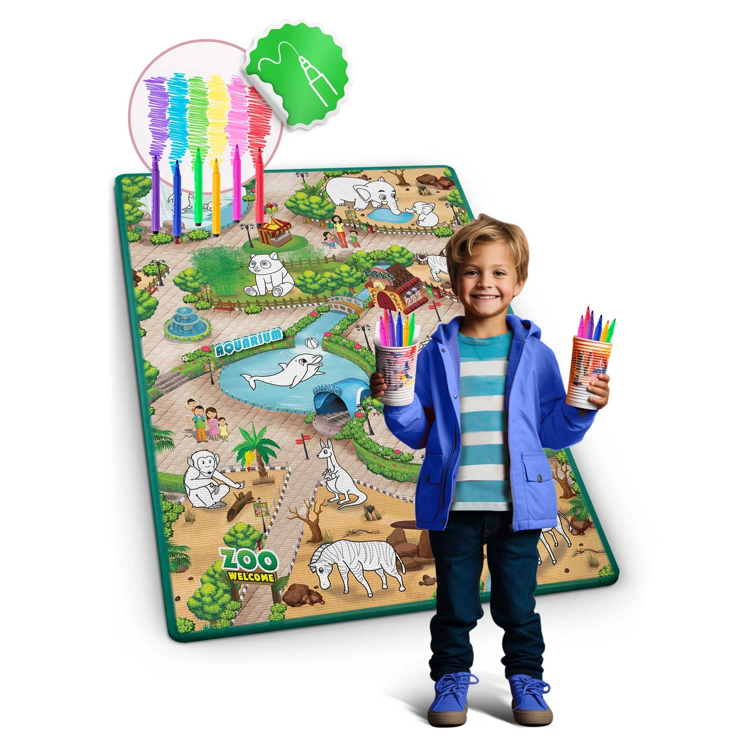 Penová podložka na vyfarbovanie Ricokids RK-344, zrolovaná, 120 x 90 x 0,3 cm – Obrázok 7