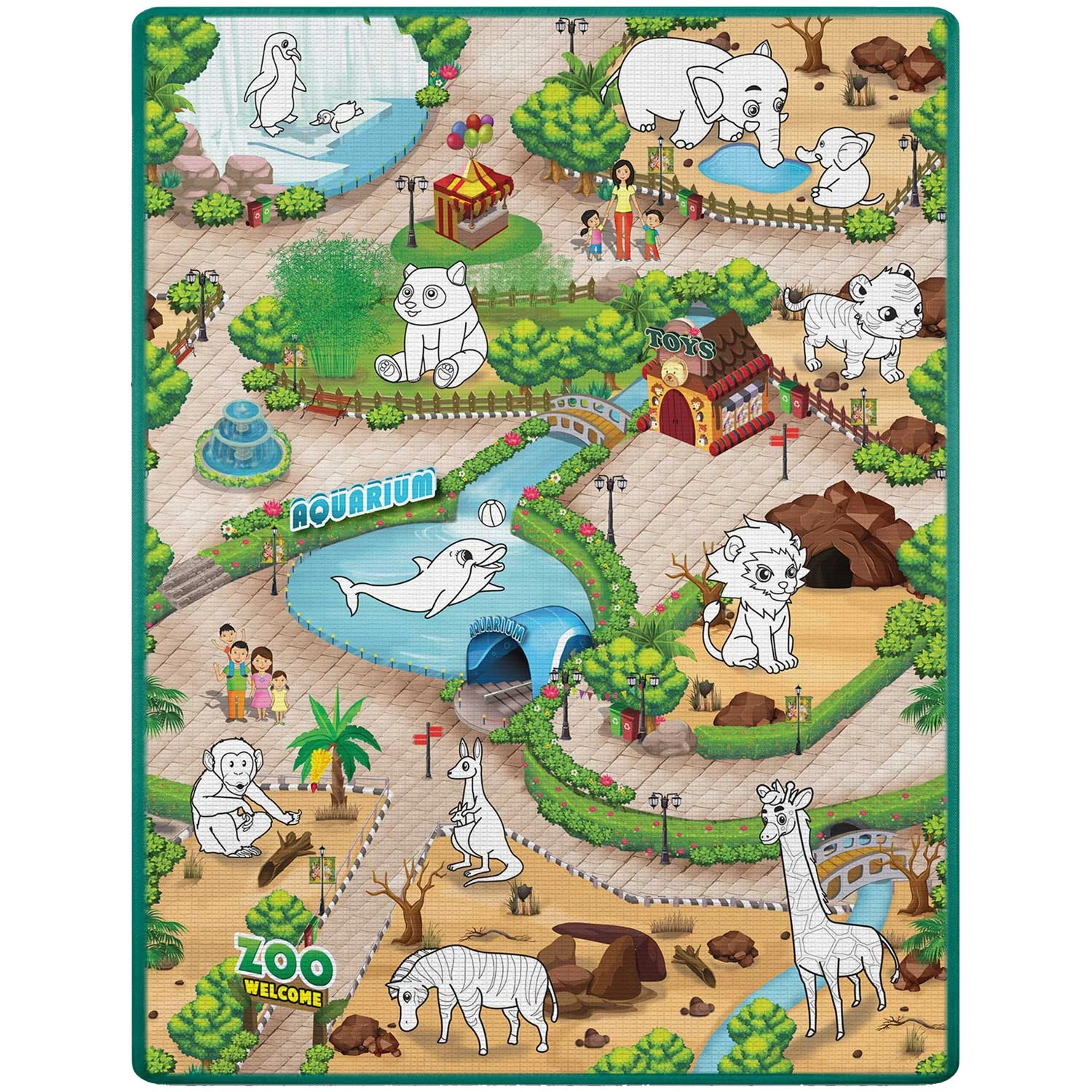 Penová podložka na vyfarbovanie Ricokids RK-344, zrolovaná, 120 x 90 x 0,3 cm – Obrázok 3