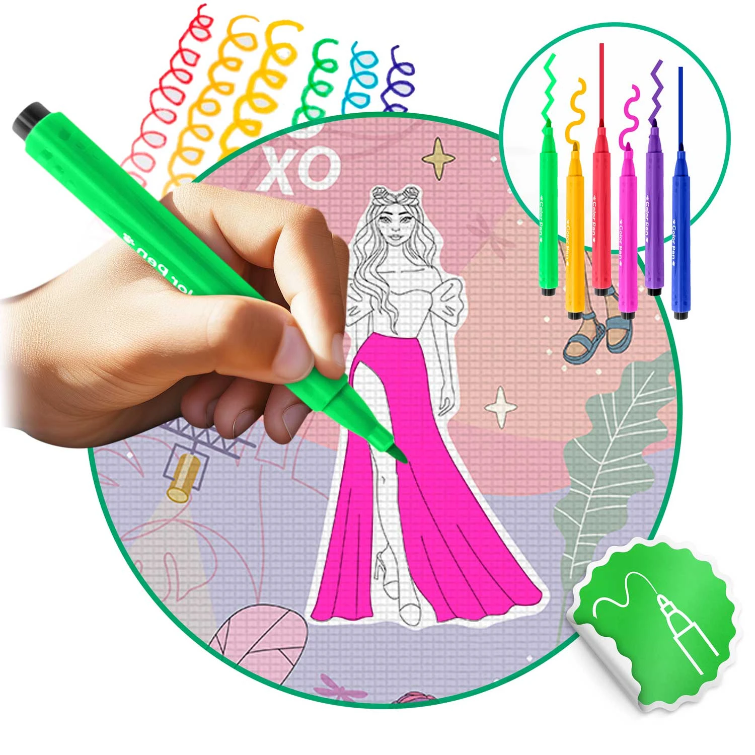 Penová podložka na vyfarbovanie Ricokids RK-344, zrolovaná, 120 x 90 x 0,3 cm – Obrázok 6