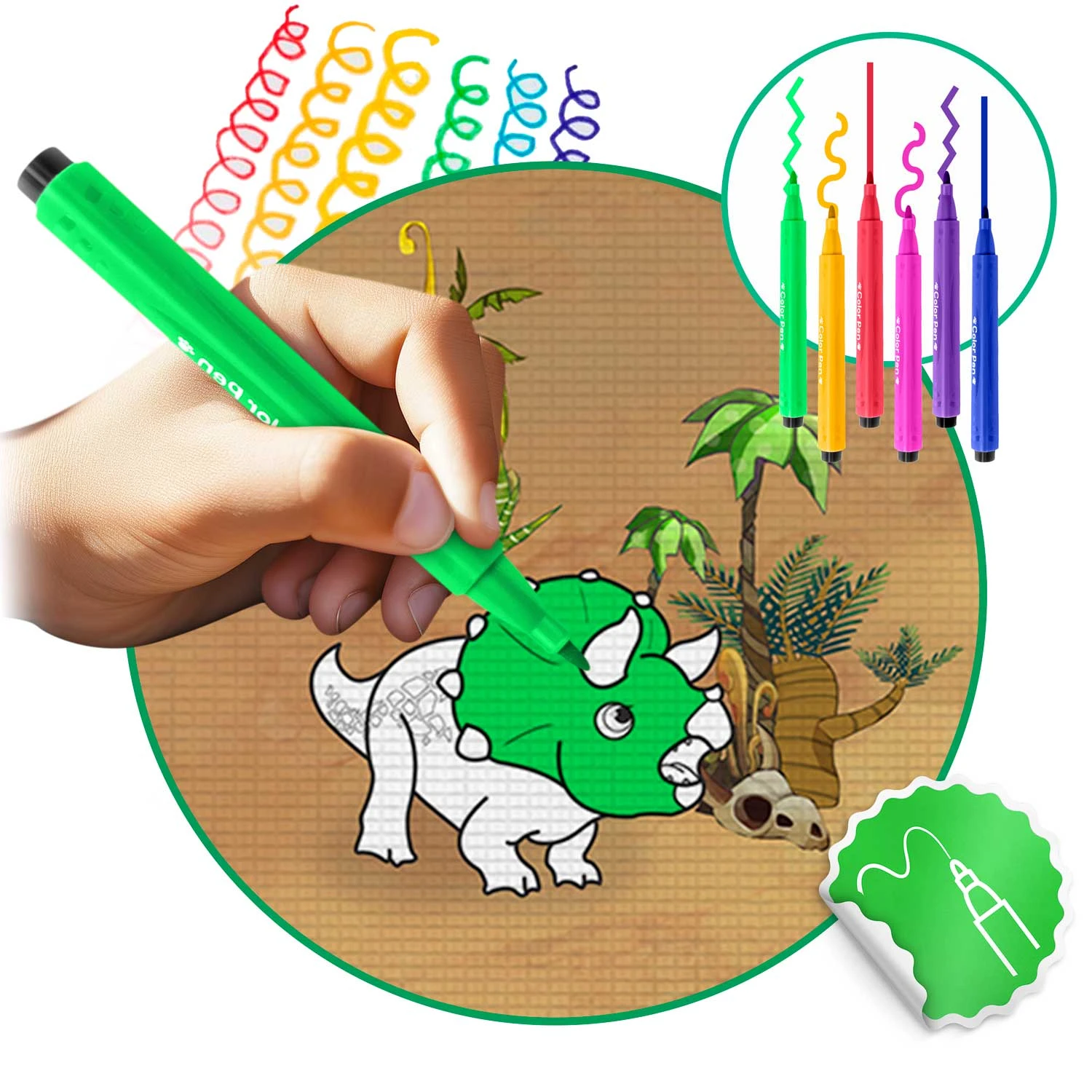 Penová podložka na vyfarbovanie Ricokids RK-344, zrolovaná, 120 x 90 x 0,3 cm – Obrázok 4