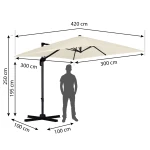 Skladací záhradný slnečník, 8 segmentov, 420 cm, s krytom, Plonos PL-883 – Obrázok 8